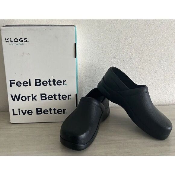 KLOGS BOCA FOOTWEAR WOMENS Sz 9W BLACK NIB - Picture 1 of 7
